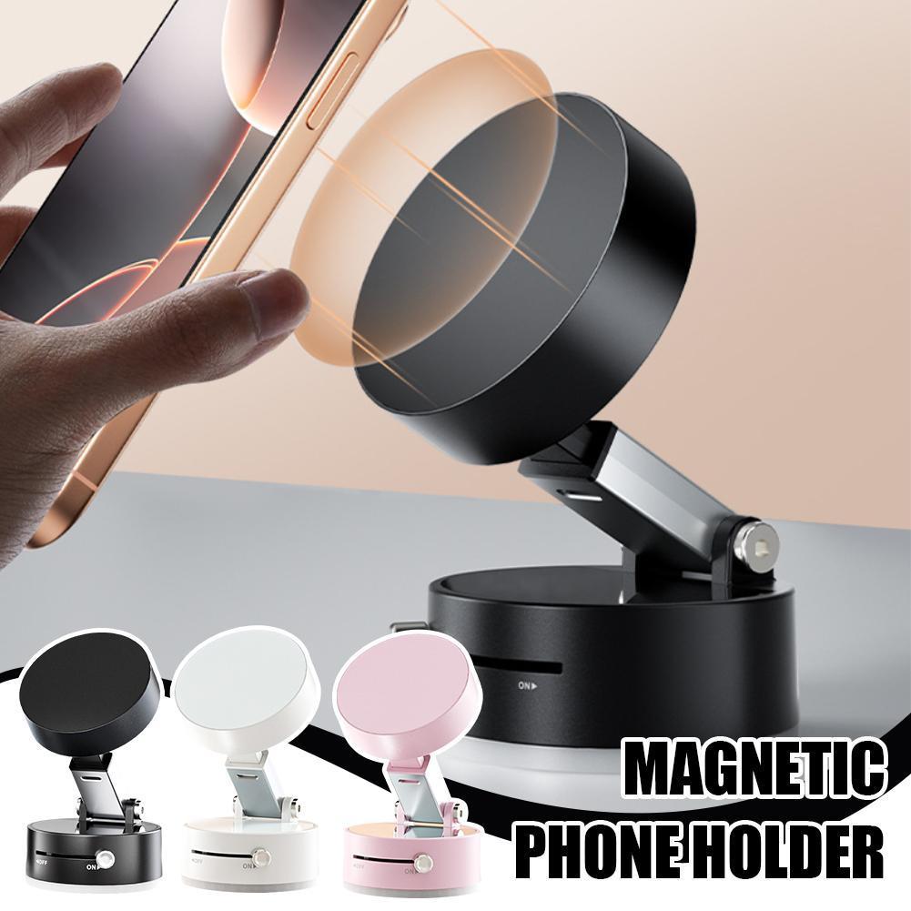 Magnetic Car Phone Holder | Foldable Suction Cup Mount for Smartphones
