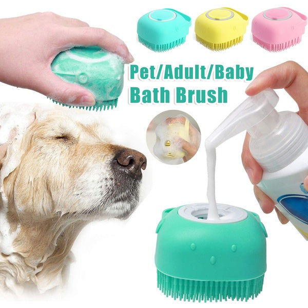 Silicone Pet Grooming & Bath Brush