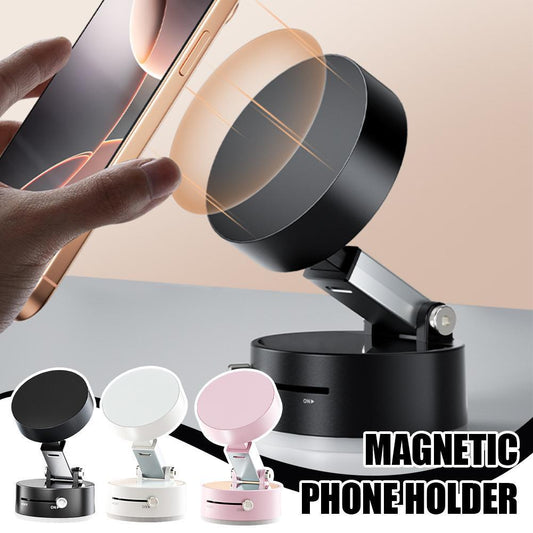 Magnetic Car Phone Holder | Foldable Suction Cup Mount for Smartphones