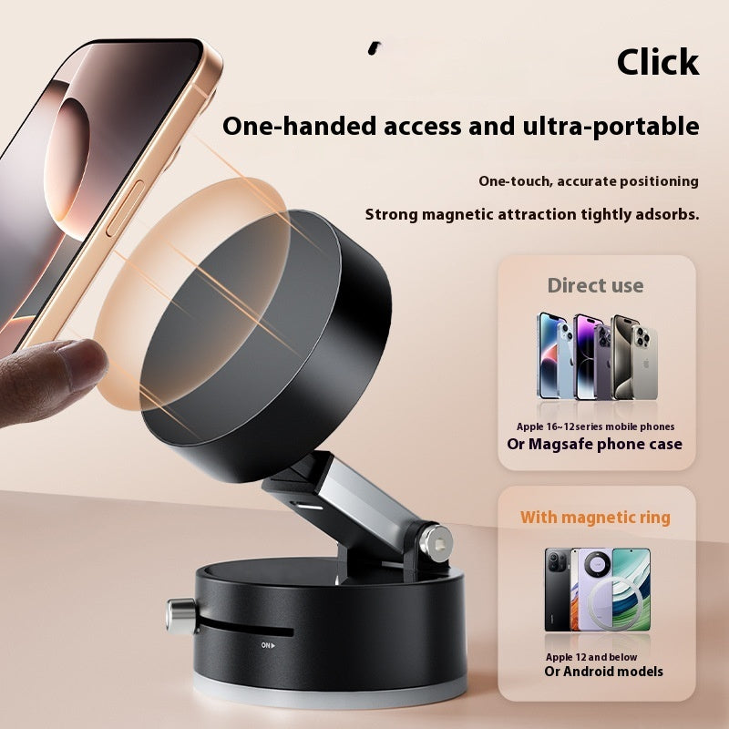Magnetic Car Phone Holder | Foldable Suction Cup Mount for Smartphones